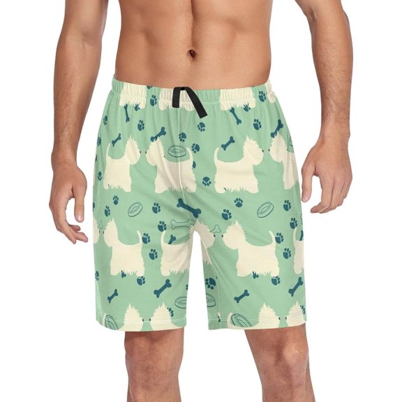 GZHJMY Dog Pajama Pants Short for Men, Lounge Pants Lightweight Men Pajama Bottoms with Drawstring Pockets, Christmas New Year Birthday Gifts, Large