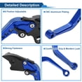 thumbnail image 4 of Palancas de freno y embrague largas únicas para Honda VFR1200/F 2010-2014, palanca de freno ajustable en 6 posiciones, aleación de aluminio, azul, 1 par, 4 of 6