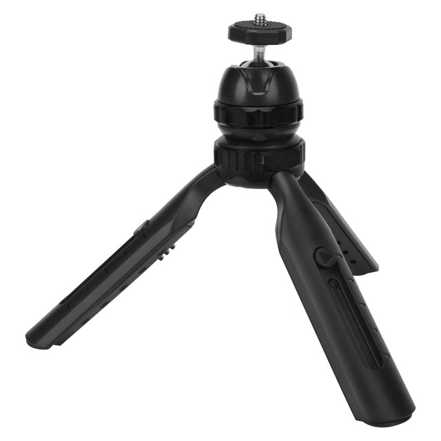 Trépied Mini Rétractable Trépied 2 Sections Support de Téléphone Portable Hauteur Étirée 20cm avec Tête à Bille Réglable à 360 Noir