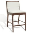 thumbnail image 6 of SAFAVIEH Couture Laycee Square Mid Back Bar Stool, Walnut/White (Set of 2), 6 of 14