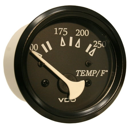 250 Marine (Vdo 18148017 Allentare Black 250°f Water Temperature Gauge - Use W/marine 450-29 Ohm Sender - 12v - Black)
