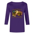 thumbnail image 7 of Women 250th Anniversary Patriotic Graphic T Shirt, USA Printed Round Neck Casual Top, 3/4 Sleeve Pullover Blouse, Soft Polyester Loose Fit, 7 of 7