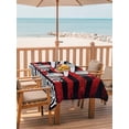 thumbnail image 2 of Outdoor Tablecloth with Umbrella Hole for Patio/Picnic/Party/Camping, Year American Anniversary Flag Waterproof Table Cloth Rectangle Table Cover Washable, USA Black Red (60"x 84"), 2 of 9