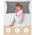 thumbnail image 3 of Body Pillow Pillowcase, Modern Buffalo Check Gingham Art Silk Pillowcases for Hair and Skin with Zipper, Black White Plaid Soft Breathable Cooling Pillow Cover for Women, 20 x 40 Inches, 3 of 6
