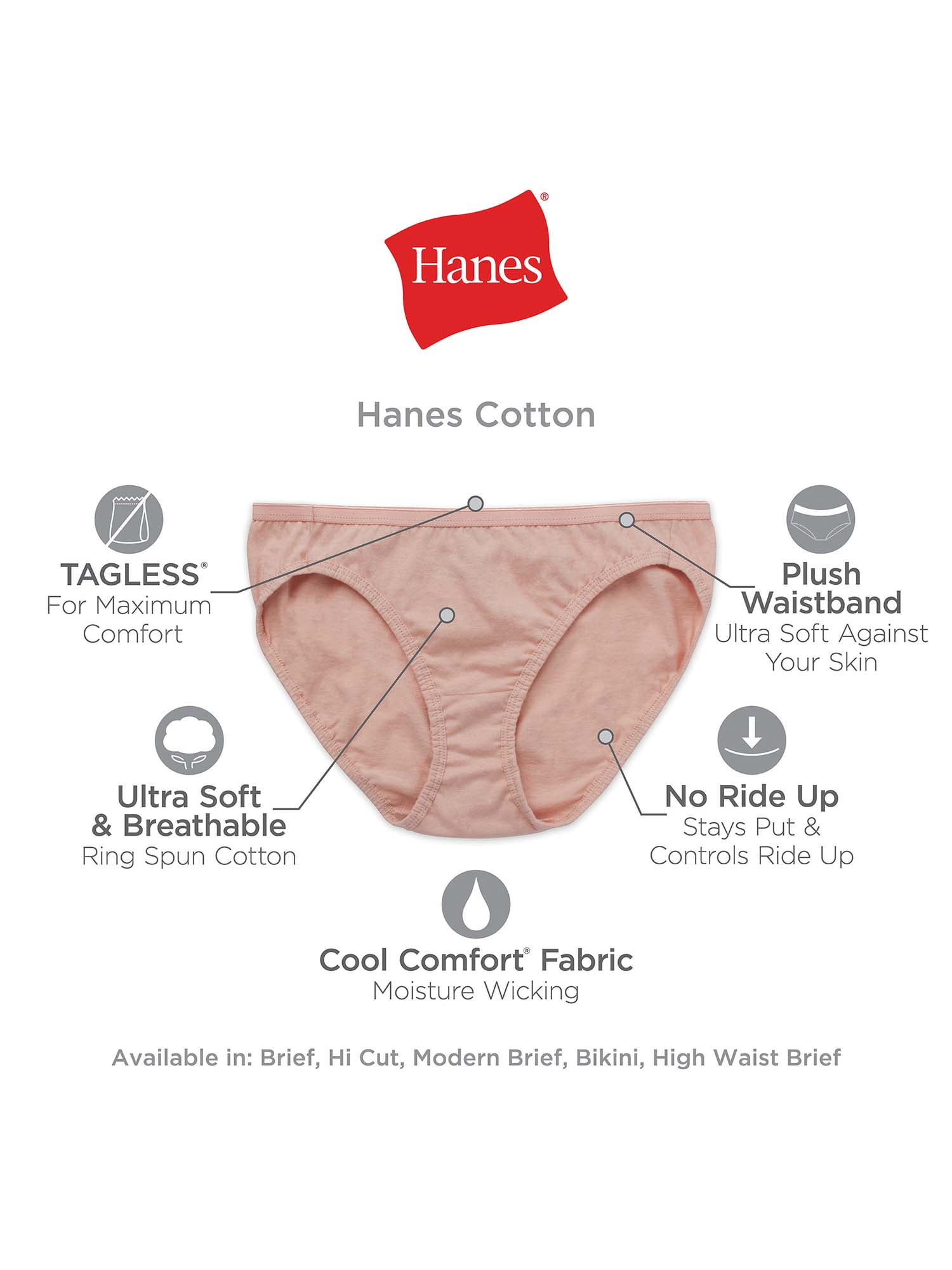 Hanes Womens Brief Panties 20 Pack, Moisture-Wicking Cotton Brief Underwear  (Colors May Vary)