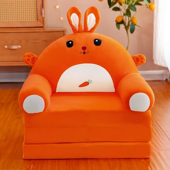 Huhuzaio Seat Cushion Plush Foldable Kids Sofa Backrest Armchair 2 In 1 Foldable Children Sofa Cute Cartoon Lazy Sofa Children Flip Open Sofa Bed For Living Room Bedroom Without Liner Filler