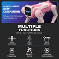thumbnail image 4 of HNH Smart Puppy Toy for Kids, 2.4Ghz Remote Control Stunt Robot Dog with Music & Light, Voice Commands, Pink, 4 of 10