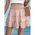 thumbnail image 6 of Womens Summer Flowy High Waist Ruffle Casual Cute Boho Beach Short Skirts Built-in Shorts Pink XXL, 6 of 7