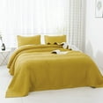 thumbnail image 2 of Kasentex  3-Piece Designer Oversize Quilt Set Soft Cotton Bedspread Coverlet Sets Mustard Yellow Twin, 2 of 5
