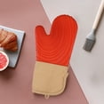 thumbnail image 4 of dajkiuy Silicone Cooking Gloves, Grilling Gloves, Heat Resistant Gloves BBQ Kitchen Silicone Oven Mitts, Long Waterproof Non-Slip Potholder for Barbecue, Cooking, Baking (1Pcs,Orange), 4 of 6