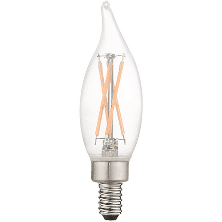 

Clear Glass Tone Finish Lighting Accessories E12 Candelabra Base CA10 Flame Tip Type 4 Long 60 Light Fixture