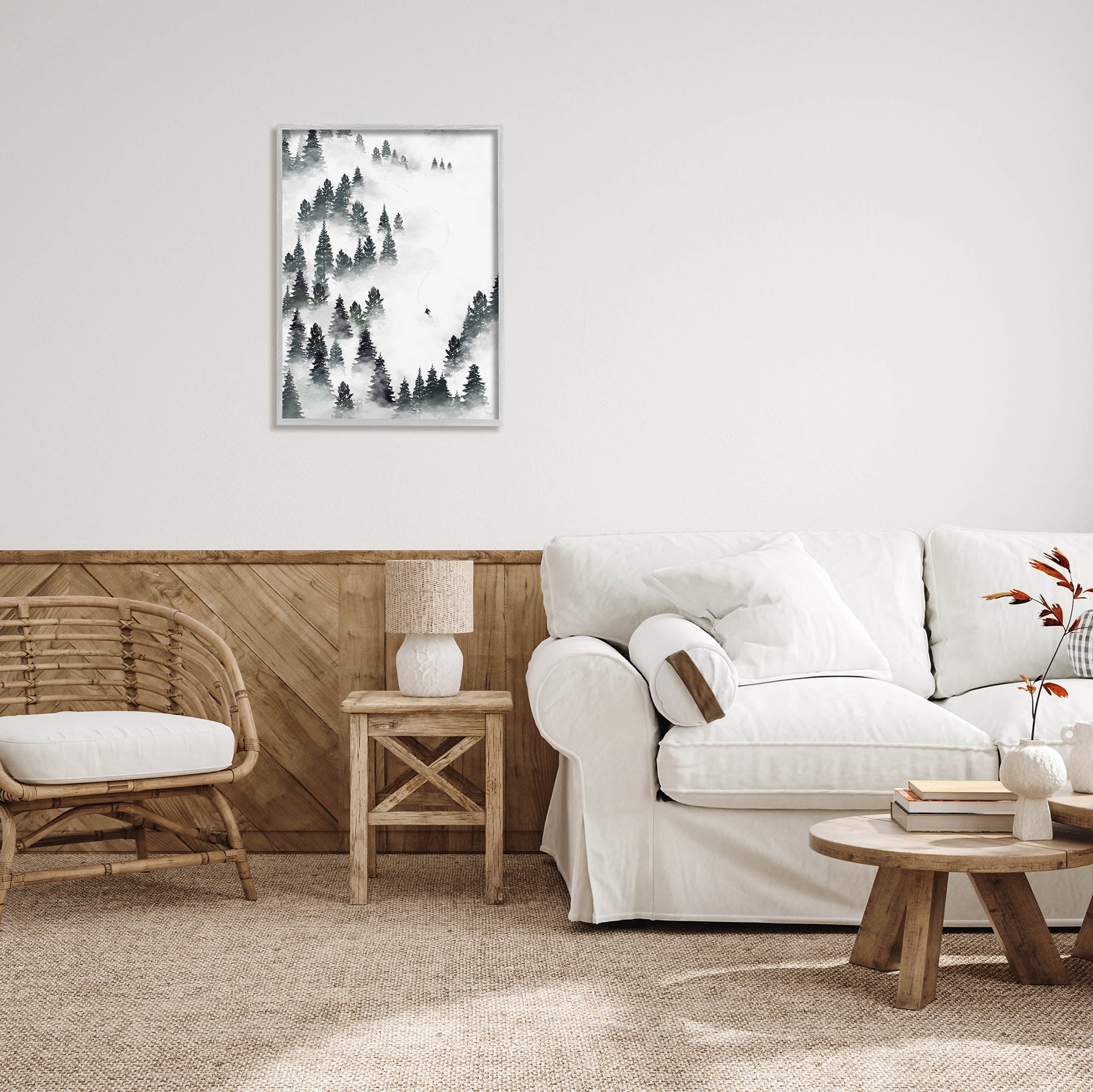 Stupell Industries Winter Ski Slopes Mountain Graphic Art Gray Framed Art Print Wall Art, Design by Ziwei Li