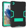thumbnail image 2 of Dteck with Screen Protector Case for Samsung Galaxy Tab A9 Plus 11-inch (X210/X215/X216/X218),Shockproof 3-Layer Protection Kickstand Case Heavy Duty Cover for Galaxy Tab A9+,Black+Mint, 2 of 7