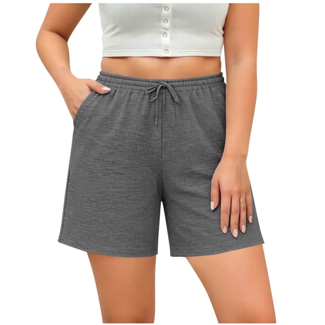 Diufon Women's Plus Size Shorts Oversize Loose Shorts for Sport Running Drawstring Athletic Shorts with Pockets