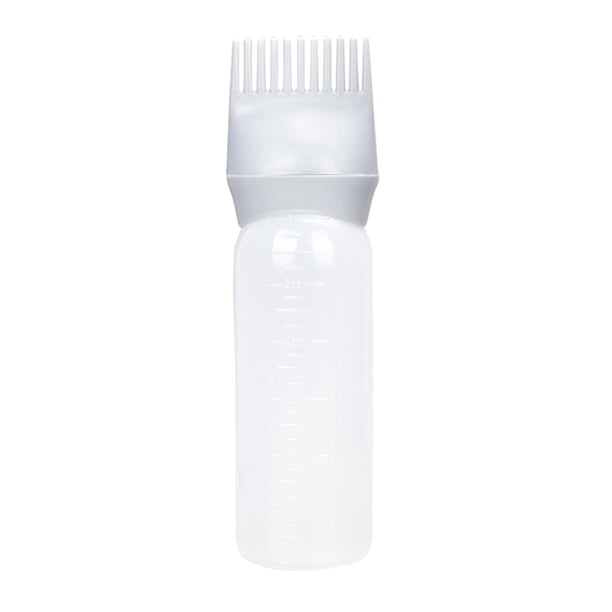 Botella de peine de 120 ml, recipiente dispensador de teñido para teñir el cabello con escala graduada Gris Zulema Peine de tinte para el cabello