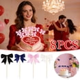 thumbnail image 7 of Sulaicai 8Pcs Black Bow Cupcake Toppers Bow Birthday Cake Topper Girls Birthday Party Decorations Bowknot Cupcake Decorations for Bridal Wedding Baby Shower Bow Theme Party Decor, 7 of 7