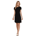 thumbnail image 5 of Active Basic USA Short Sleeve Crew Neck A-Line Mini Dress, Black, Medium, 5 of 5