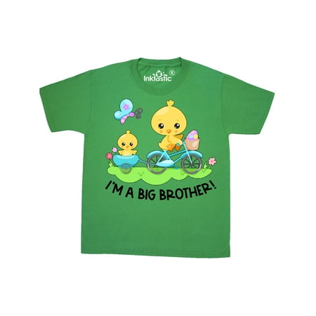 

Inktastic I m a Big Brother! Easter Spring Chick Riding Blue Bike Youth T-Shirt