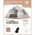 thumbnail image 6 of Tent Person - Automatic Pop Up Camping Tent/Silver Coating  Protection, Waterproof Portable for Backpacking & Camping with Carrying Bag(Easy Setup & Fold), 6 of 7