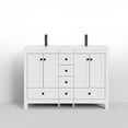 thumbnail image 3 of Eclife 48" Freestanding Bathroom Vanity Set with Resin Double Sink Top, PU Paint, Water Saving Faucet, White, 3 of 11