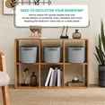 thumbnail image 2 of 3 Pack Woven Cotton Rope Shelf Storage Basket with Leather Handles, Baby Nursery Storage Bin Organizers, Closet Shelf Storage - 15 x 10 x 9, 2 of 5