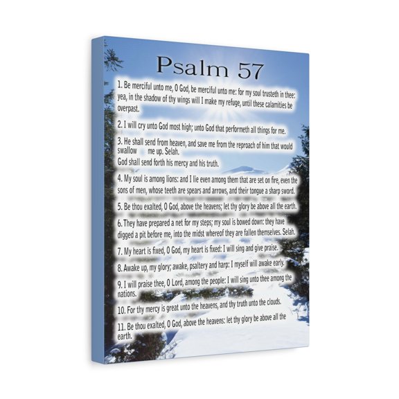 Scripture Walls Psalm 57 Saved By Your Mercy Bible Chapter Canvas Christian Wall Art Ready to Hang Unframed