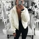 thumbnail image 2 of Women Hooded Fleece Fluffy Faux Fur Hooded Jacket, 2 of 2