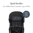 thumbnail image 2 of Inglesina Quid Cochecito - Puma Black - Cochecito de viaje ultra compacto y liviano para bebés y niños pequeños, avión sobre la cabeza, plegable, asiento reclinable, dosel plegable, 3 meses - 50 libra, 2 of 5