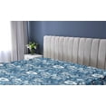 thumbnail image 5 of Ambesonne Blue Floral Fitted Sheet, Ethnic Meadow Daisy Art, Twin Size, Dark Sky Blue and White, 5 of 5