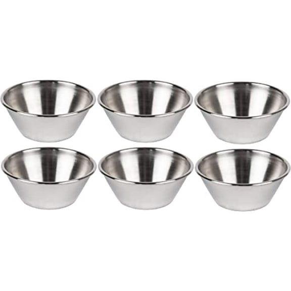 SynSpiritStore Stainless Steel Set of 6 Sauce Cup - 60 ml Each 6 x 6 x 3.5 cm