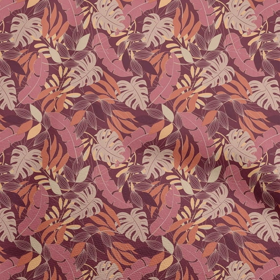 oneOone Cotton Poplin Maroon Fabric Tropical Fabric For Sewing Printed Craft Fabric By The Yard 56 Inch Wide