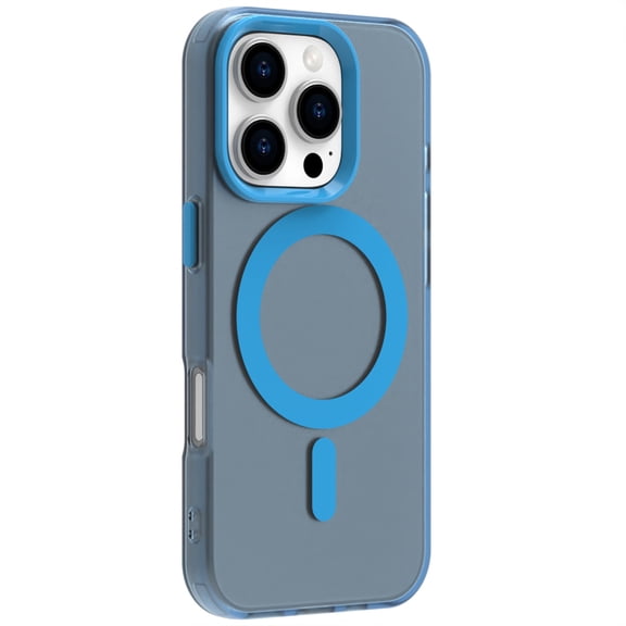 Magnetic Case for iPhone 15 Pro, [Stronger Magnet] Compatible with MagSafe, Crystal Clear Protective Phone Cover, Military Grade Drop Tested Shockproof Slim Hard PC Back,Blue