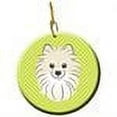 thumbnail image 2 of Checkerboard Lime Green Pomeranian Ceramic Ornament, 2 of 2