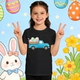 thumbnail image 2 of Boys Girls Easter Egg Print T Shirt Crew Neck Short Sleeve For Sports Outdoors Black 2Y-3Y, 2 of 6