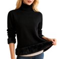 thumbnail image 1 of Chandails à Col Roulé pour Femmes, Yigetop Chandails à Col Roulé Duveteux pour Femmes Chandail d'Automne Chandail Torsadé à Manches Longues Hauts Chandails pour Femmes Pulls Noirs TG, 1 of 5