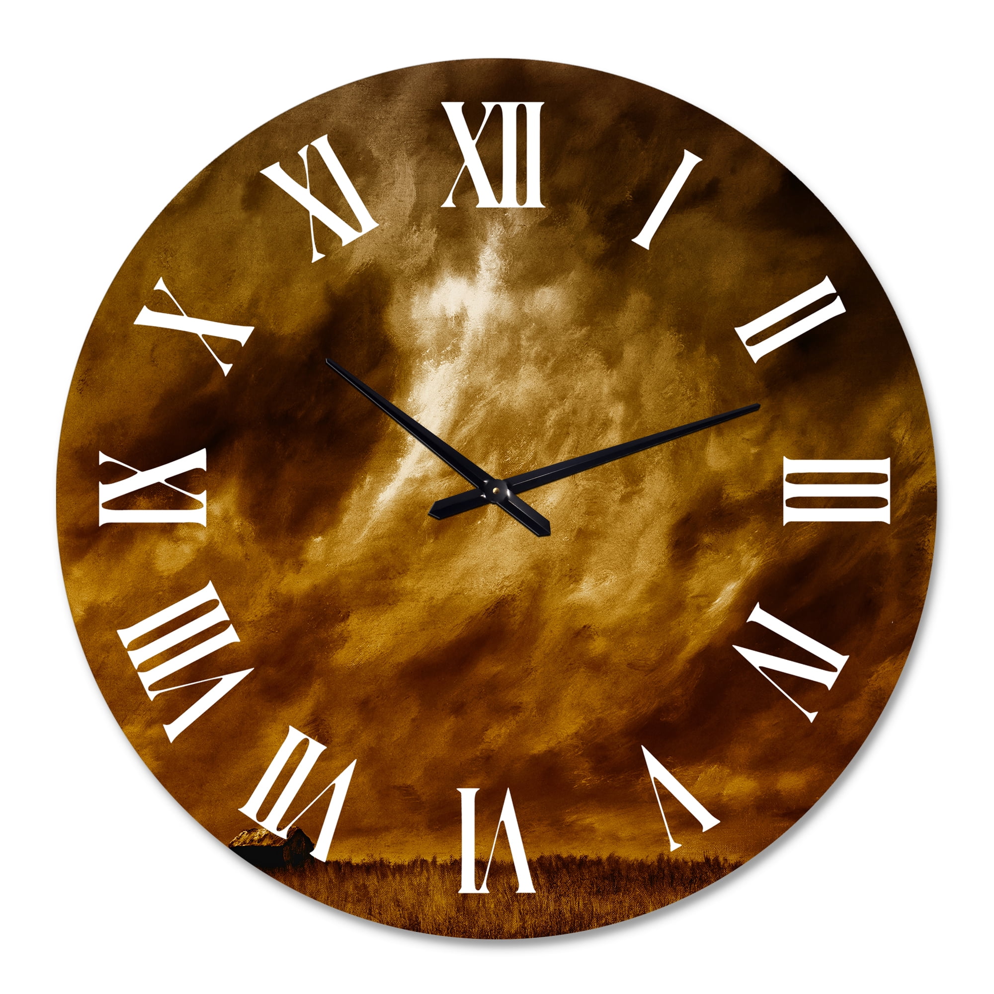 Designart 1 in Quartz Farmhouse Wall Clock