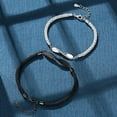 thumbnail image 3 of Hyasfey Romantic Mobius Ring Charm Bracelets for Couples - Luxury Silver Color Forever Love Rope Bracelet Set with Fine Spiral Texture, 3 of 8
