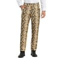 thumbnail image 1 of Pantalones de hombre Inspire Chic con estampado de serpiente, corte regular, frente plano y cintura elástica, talla 36, estampado de serpiente, 1 of 6