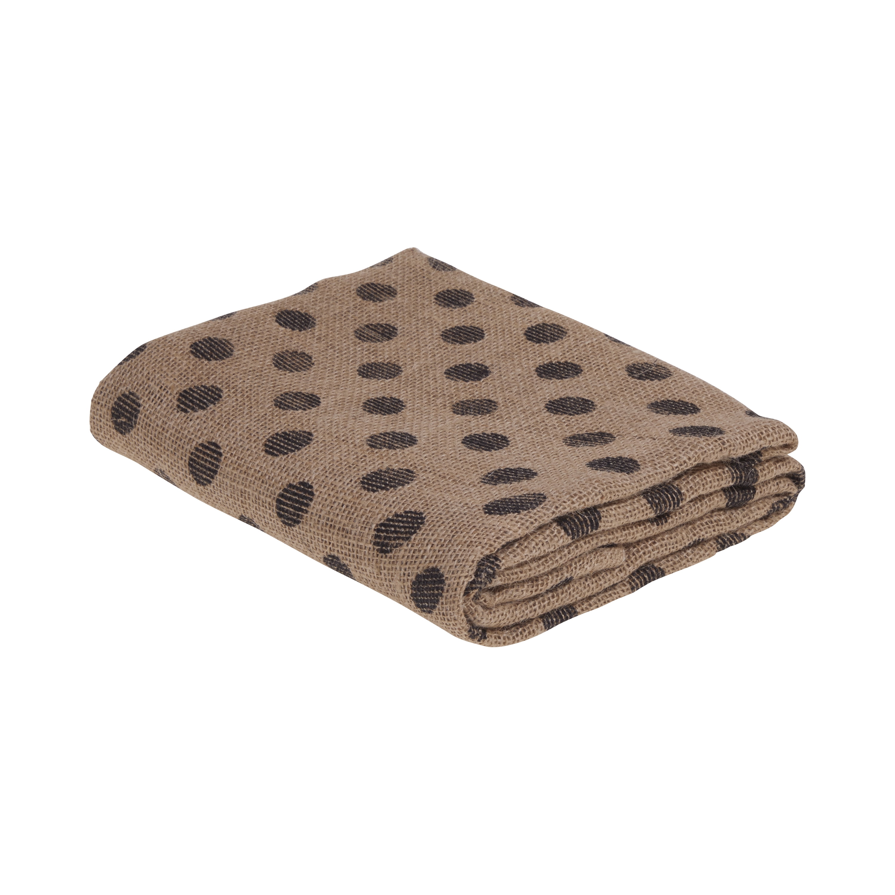(2 pack) Love, Laugh, Craft Precut Natural Jute Burlap, 46"W x 2-Yards, Black Screenprint Dots