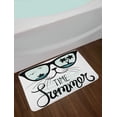 thumbnail image 2 of Animal Bath Mat, Hipster Cat and Palms Ship Ocean Reflection Summer Time Image Art Print, Non-Slip Plush Mat Bathroom Kitchen Laundry Room Decor, 29.5 X 17.5 Inches, Almond Green Black Teal, Ambesonne, 2 of 2
