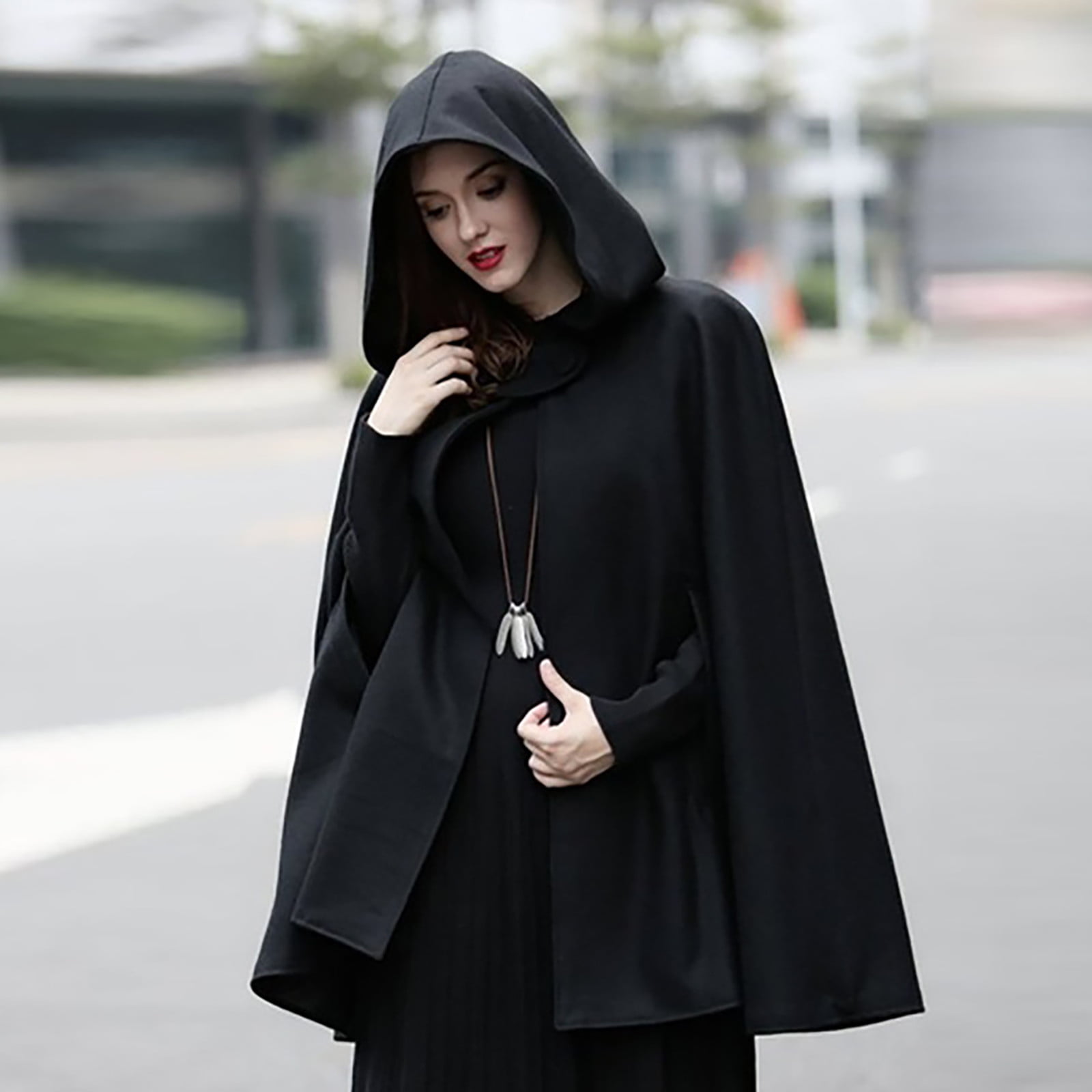 Mori Girls, Cape With Hood, Batwing Sleeves