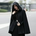 thumbnail image 3 of symoid Womens Coats- Trench Coat Open Front Cardigan Jacket Coat Shawl Cape Cloak Mantle Plus Black S, 3 of 7