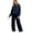 Navy, variant on Women's Tracksuits 2 Piece Set Solid Color Fleece Hoodie Jogging Athletic Pants Set Relaxed Fit Fall Winter Suits with Pockets Light Blue XL