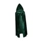thumbnail image 5 of Capa con capucha para Halloween, suave para cosplay para fiesta temática de actuación en el escenario Verde oscuro, 5 of 9