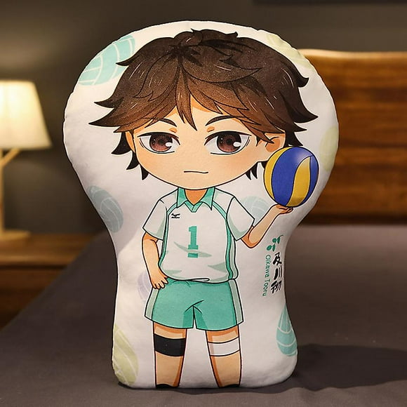 Anime Double Sided Stuffed Plush Toy Haikyuu Sofa Cushion Pillow Shoyo Hinata Tobio Kageyama Kei Tsukishima Manga Special Shaped