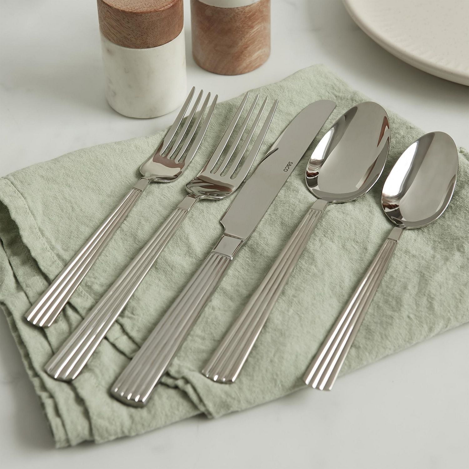 Picasso 20-Piece Stainless Steel Flatware Set – Modern, Rust-Resistant, Dishwasher Safe Silverware