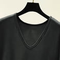 thumbnail image 4 of MGDXOX Women's 2 Piece V Neck Short Sleeve Top & Ruffle Hem Shorts Pajama Set Soft Loungewear Sleepwear Black XL, 4 of 5