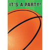 Basketball Folded Invitation (6 Pack) - Party Supplies