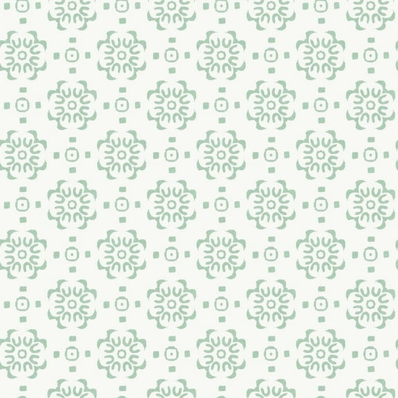 Tempaper Decorative Tile Green Peel and Stick Wallpaper, 20.5" x 16.5'