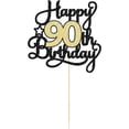 thumbnail image 3 of 1Pc Happy 90th Birthday Cake Topper Black Gold Glitter Cheers to 90 Years Birthday Cake Pick 90 Fabulous Cake Decoration for Happy 90th Birthday Anniversary Party Cake Decorations Supplies, 3 of 7
